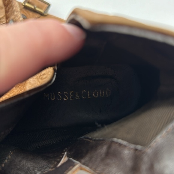 Musse & Cloud Anthropologie Brown Leather Ankle Boots Size 9 MCA6016 - Picture 6 of 8